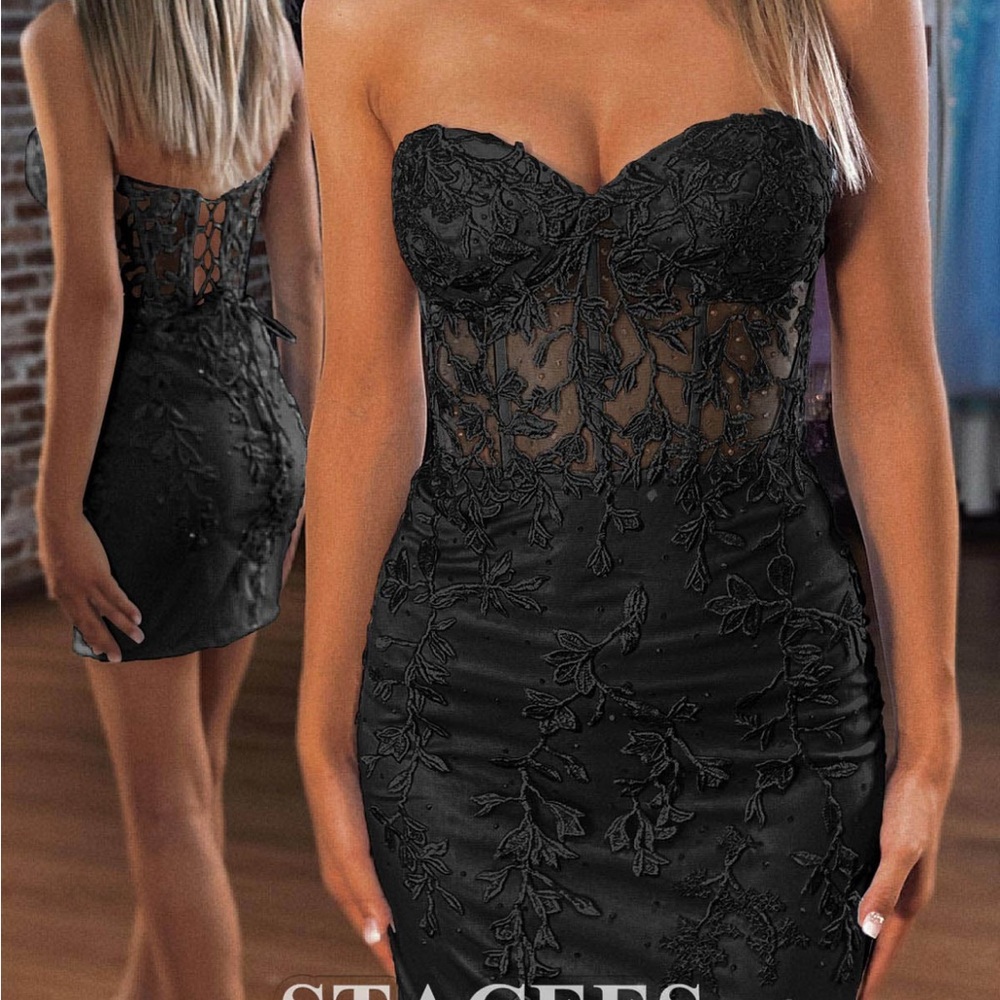 Black Strapless Dress - Stacees NWT. Size 4